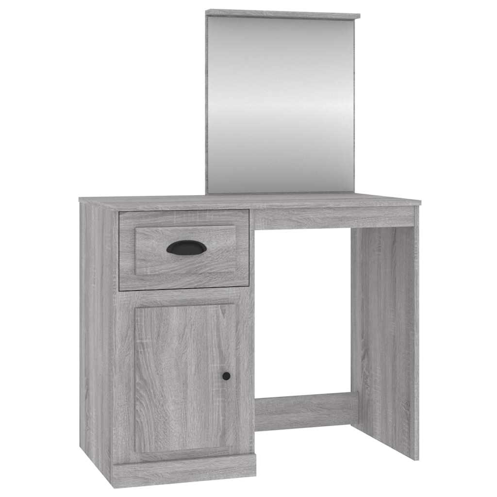 Μπουντουάρ με Καθρέφτη Γκρι Sonoma 90x50x132,5 εκ. Επεξ. Ξύλο
