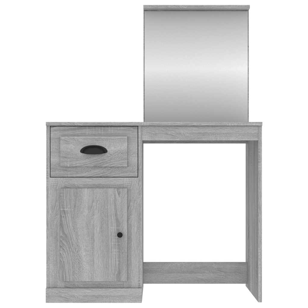 Μπουντουάρ με Καθρέφτη Γκρι Sonoma 90x50x132,5 εκ. Επεξ. Ξύλο