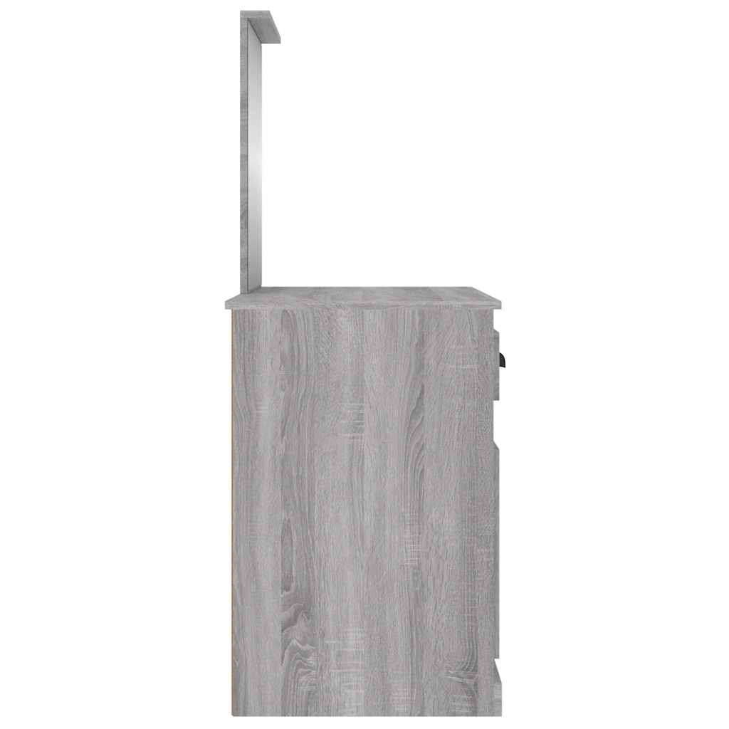 Μπουντουάρ με Καθρέφτη Γκρι Sonoma 90x50x132,5 εκ. Επεξ. Ξύλο