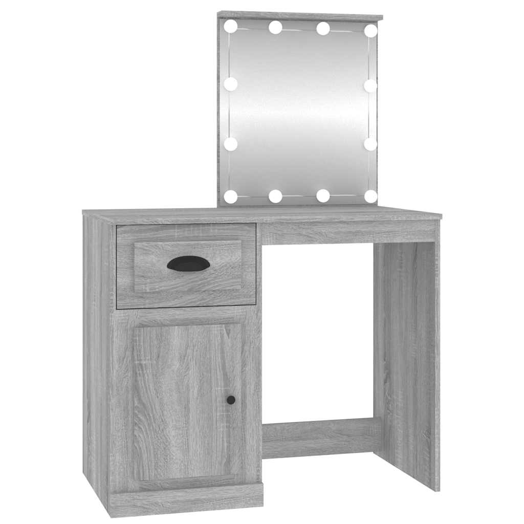Μπουντουάρ με LED Γκρι Sonoma 90x50x132,5 εκ. Επεξ. Ξύλο