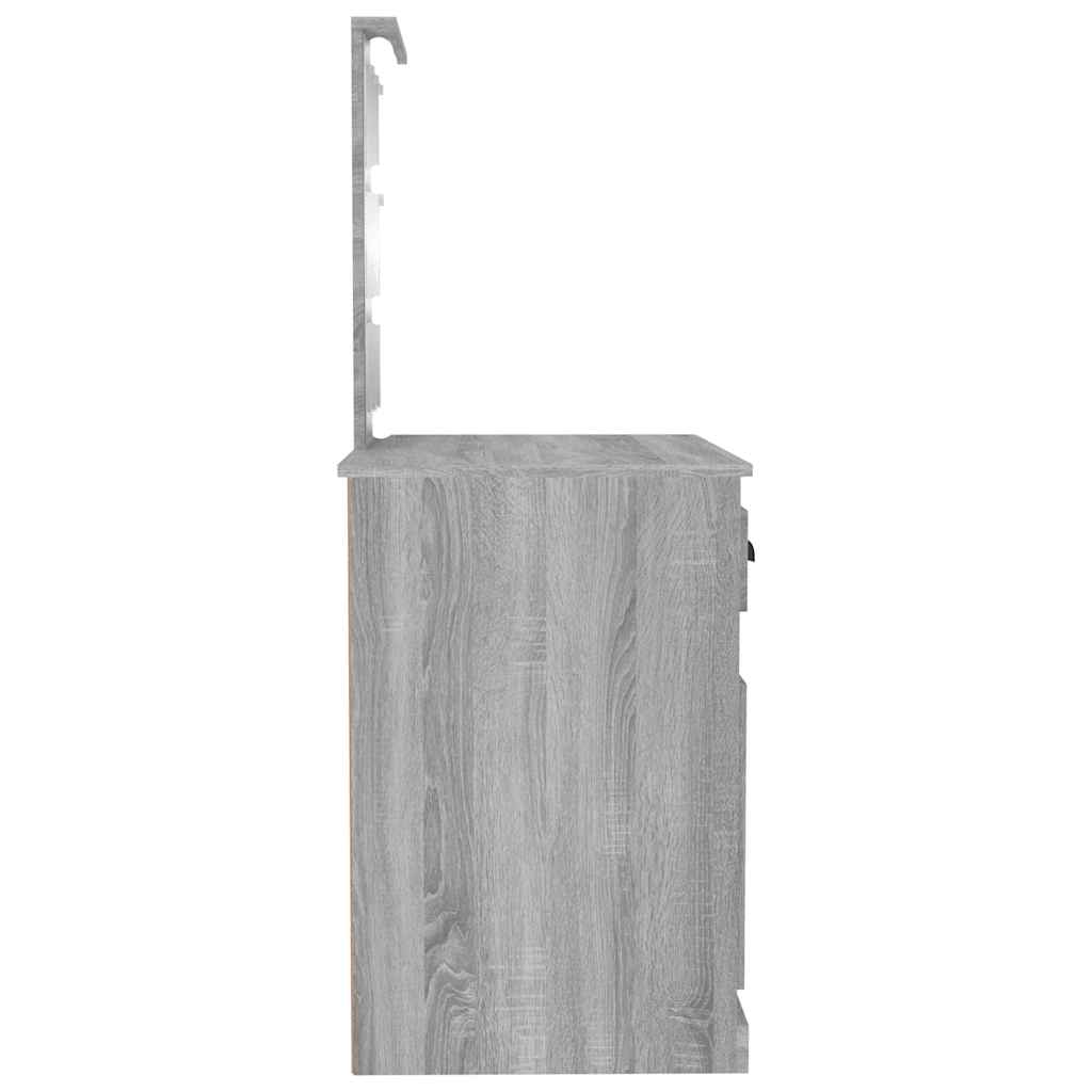 Μπουντουάρ με LED Γκρι Sonoma 90x50x132,5 εκ. Επεξ. Ξύλο