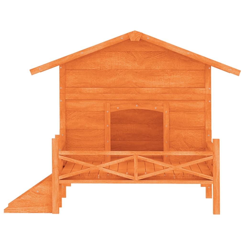 Σπίτι Σκύλου Καφέ 159 x 120 x 88,5 εκ. από Μασίφ Ξύλο Πεύκου