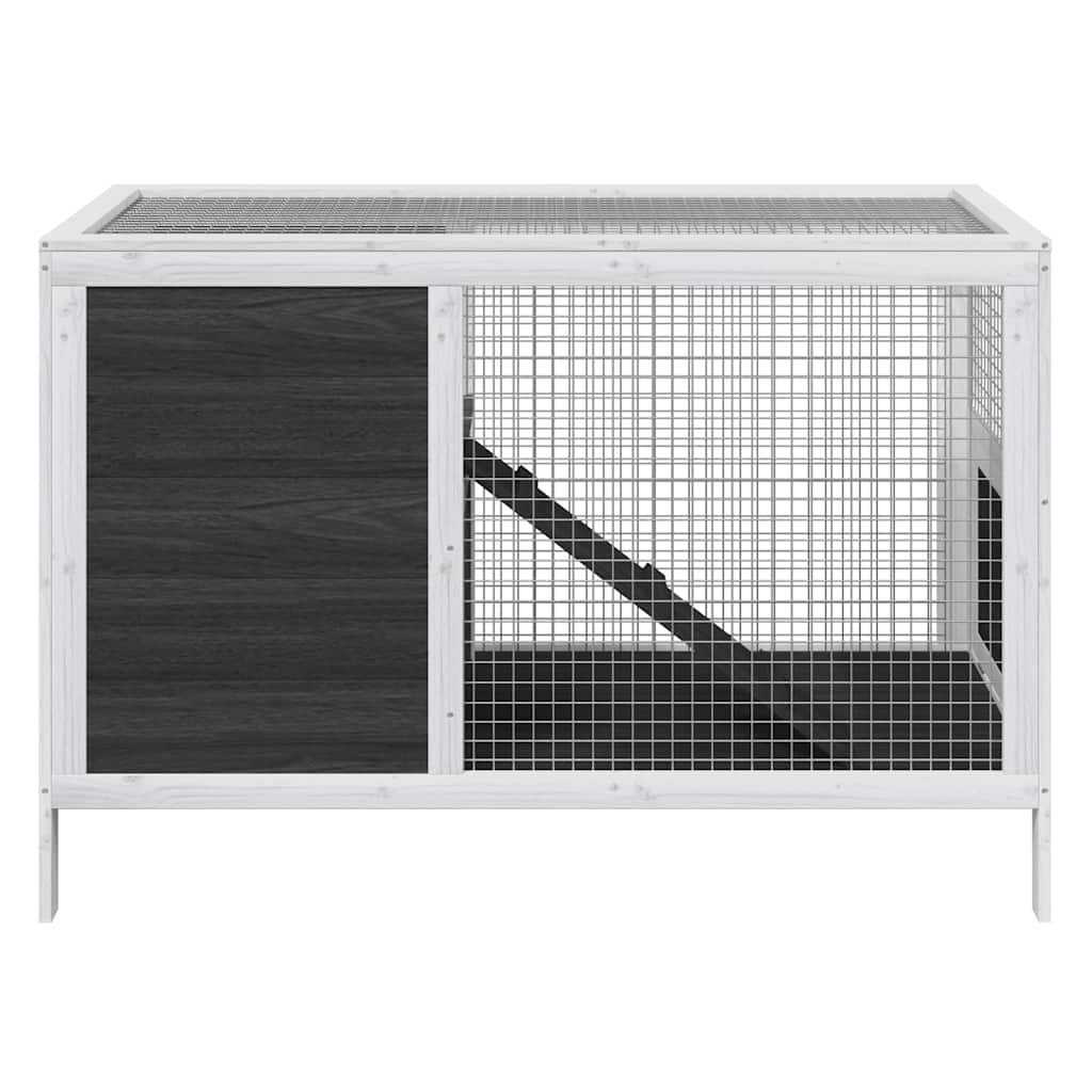 Κλουβί Κουνελιών Γκρι 103 x 44 x 69,5 εκ. Μασίφ Ξύλο Πεύκου