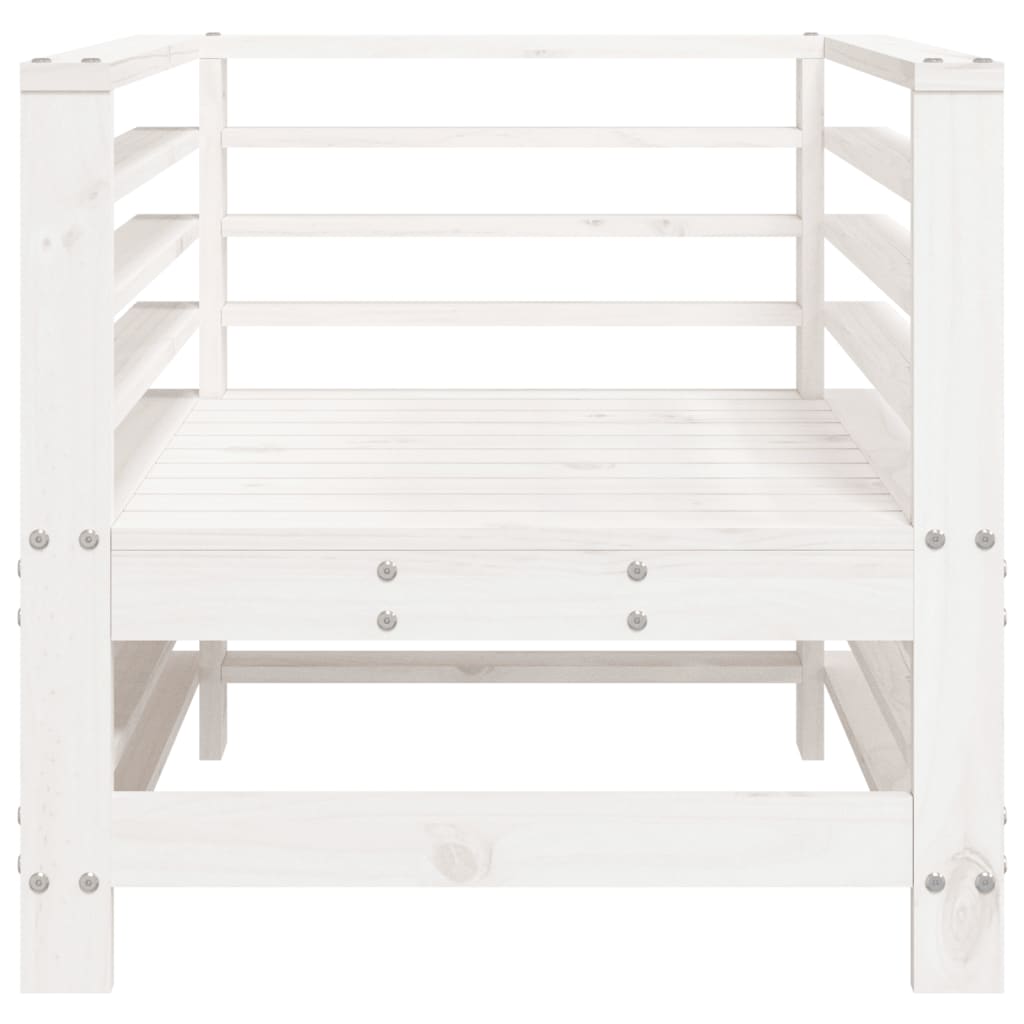 Καρέκλες Κήπου 2 τεμ. Λευκές από Μασίφ Ξύλο Πεύκου