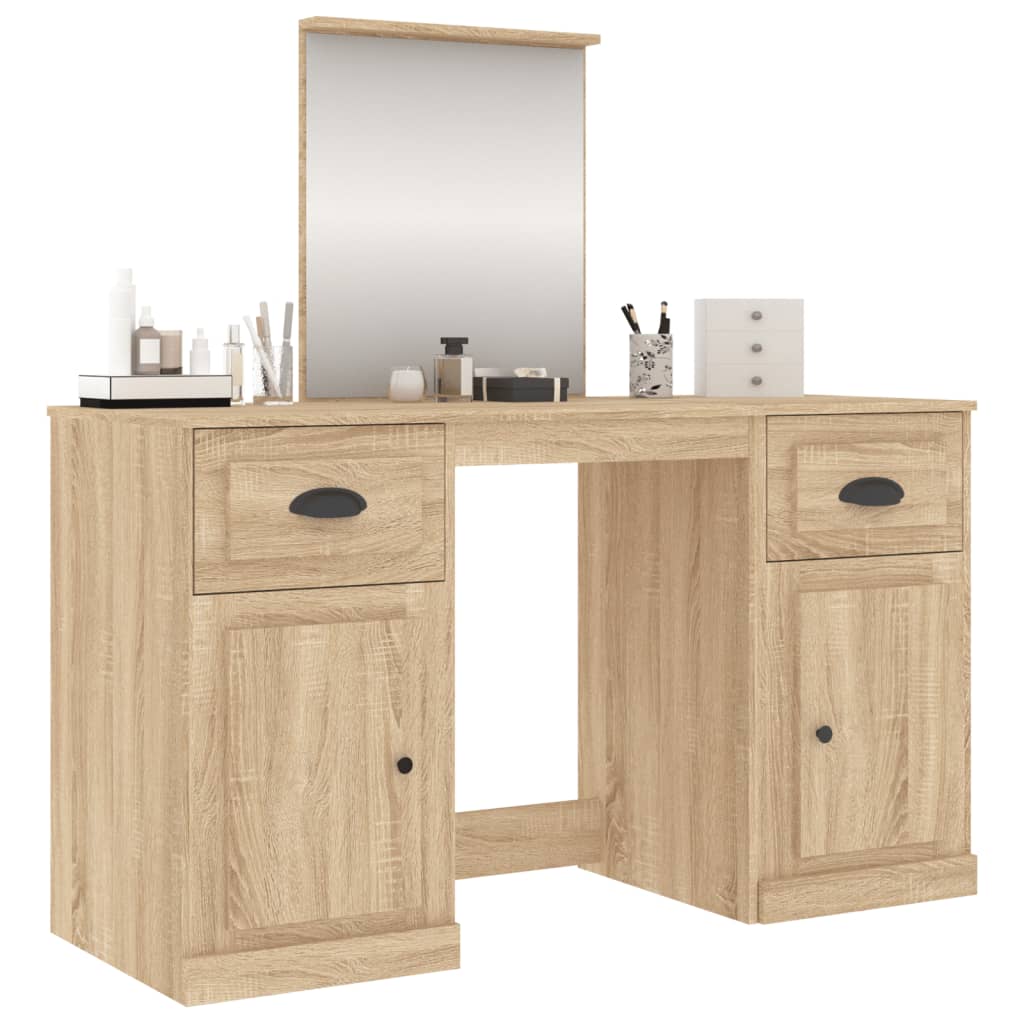 Μπουντουάρ με Καθρέφτη Sonoma Δρυς 130x50x132,5 εκ.