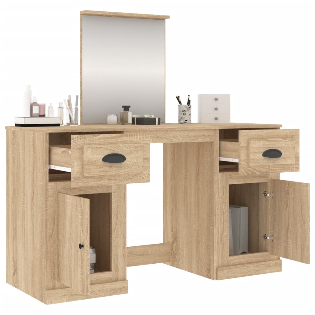 Μπουντουάρ με Καθρέφτη Sonoma Δρυς 130x50x132,5 εκ.