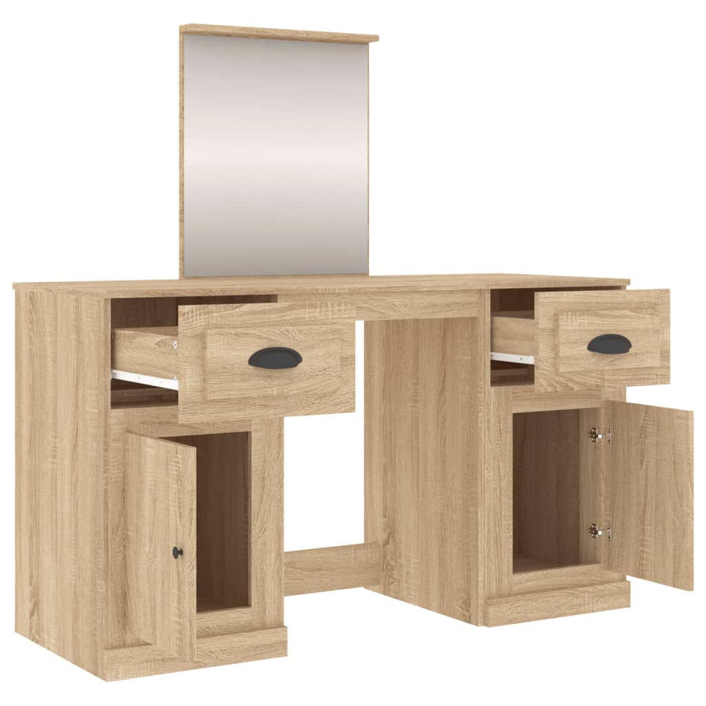 Μπουντουάρ με Καθρέφτη Sonoma Δρυς 130x50x132,5 εκ.