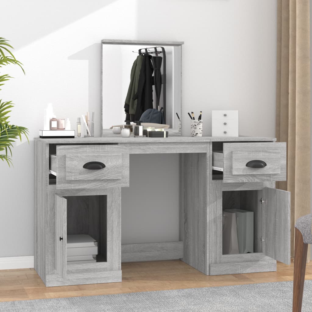 Μπουντουάρ με Καθρέφτη Γκρι Sonoma 130x50x132,5 εκ.