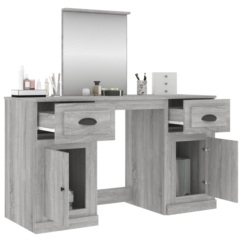 Μπουντουάρ με Καθρέφτη Γκρι Sonoma 130x50x132,5 εκ.