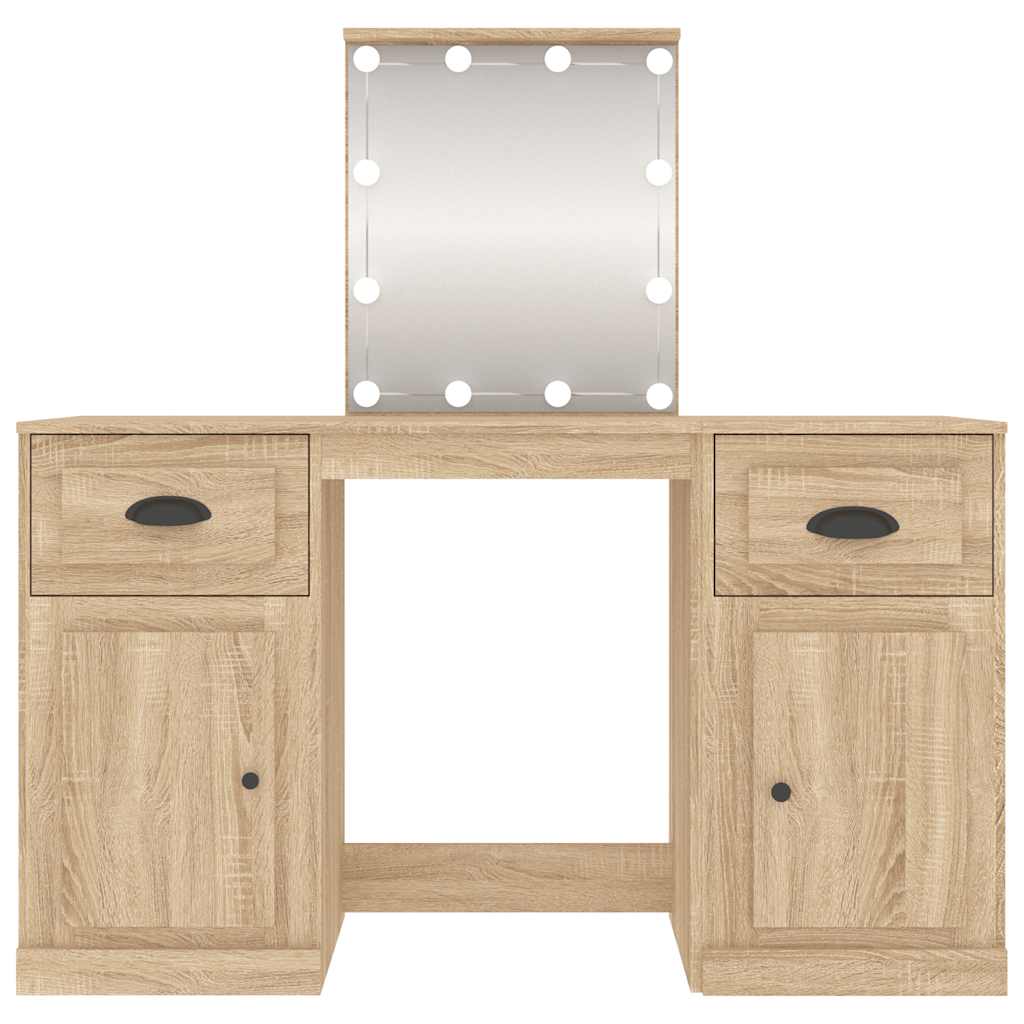 Μπουντουάρ με LED Sonoma Δρυς 130 x 50 x 132,5 εκ.