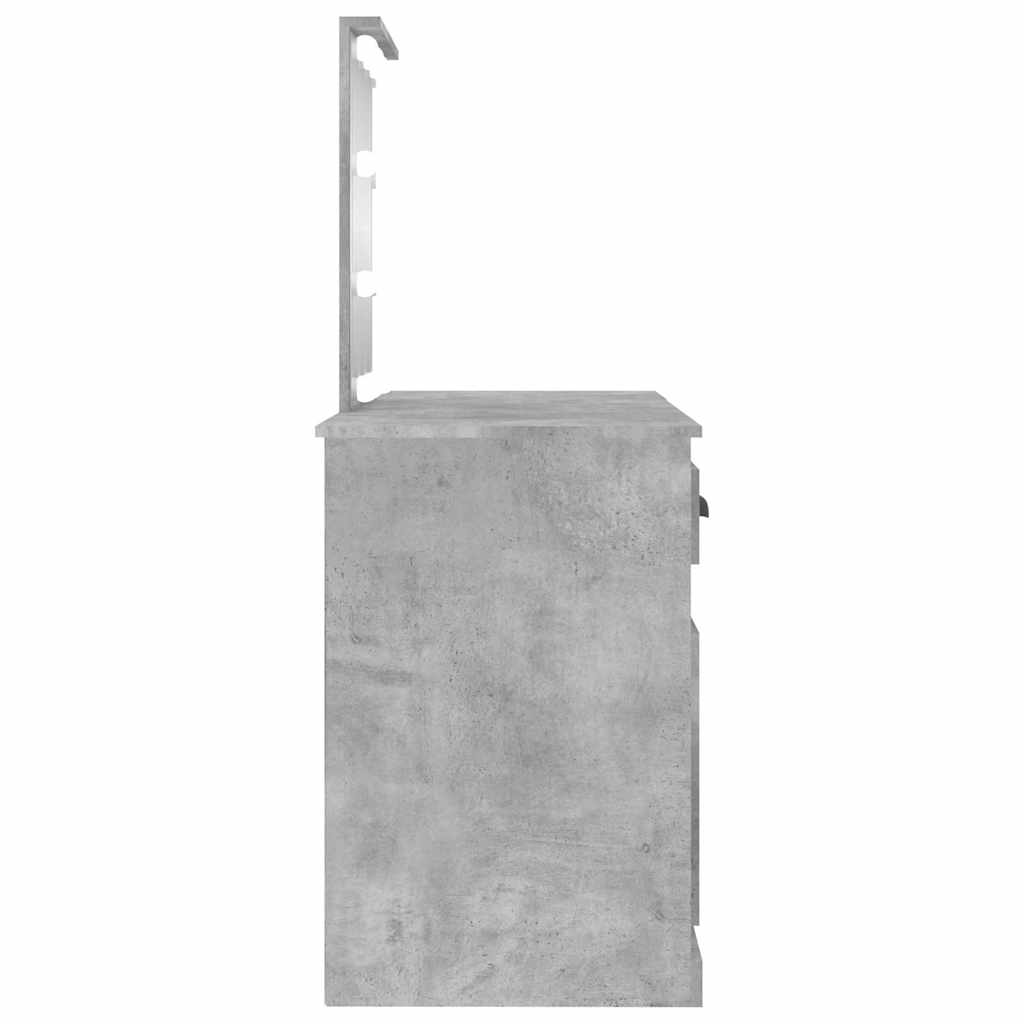 Μπουντουάρ με LED Γκρι Σκυροδέματος 130x50x132,5 εκ.