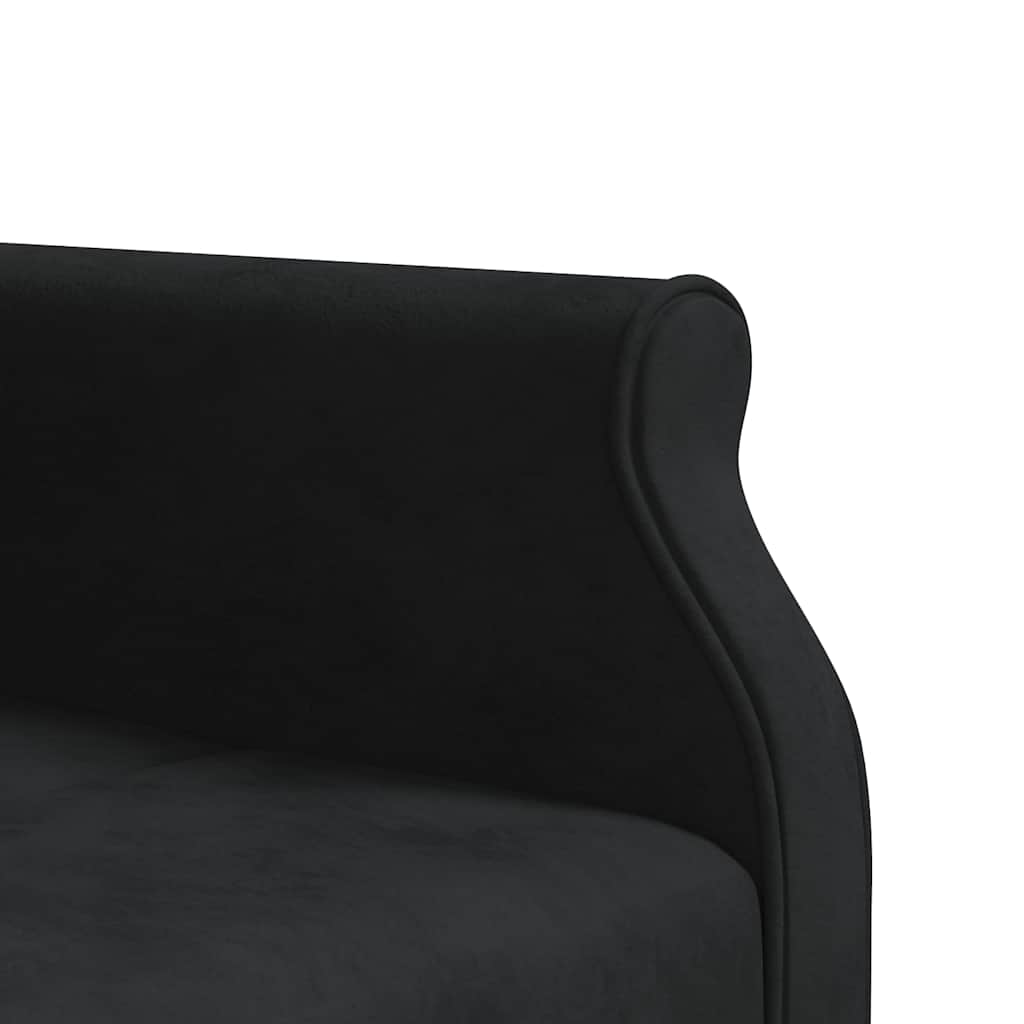 Καναπές Κρεβάτι Γωνιακός Μαύρος 271 x 140 x 70 εκ. Βελούδινος