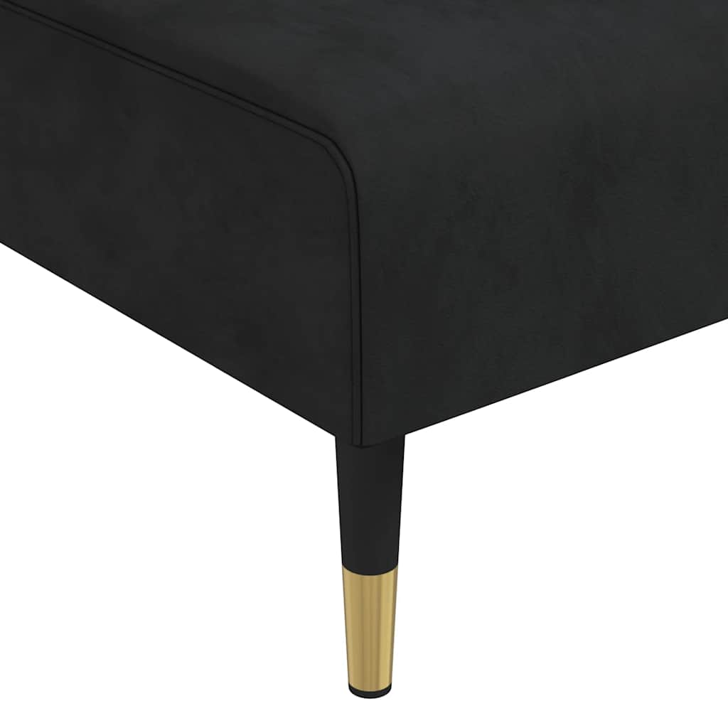Καναπές Κρεβάτι Γωνιακός Μαύρος 271 x 140 x 70 εκ. Βελούδινος