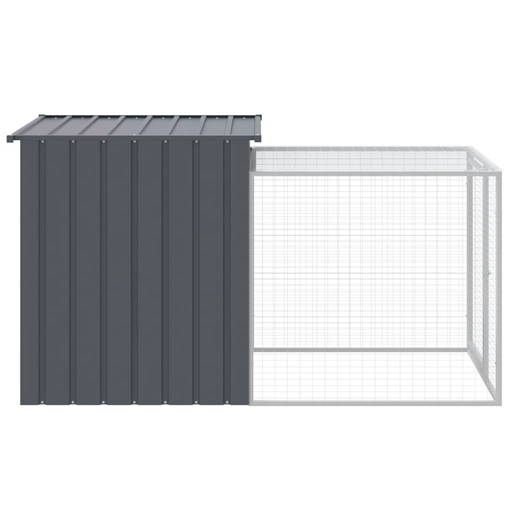 Κλουβί Κοτόπουλων με Διάδρομο Ανθρακί 110x201x110 εκ. από Γαλβανισμένο Ατσάλι