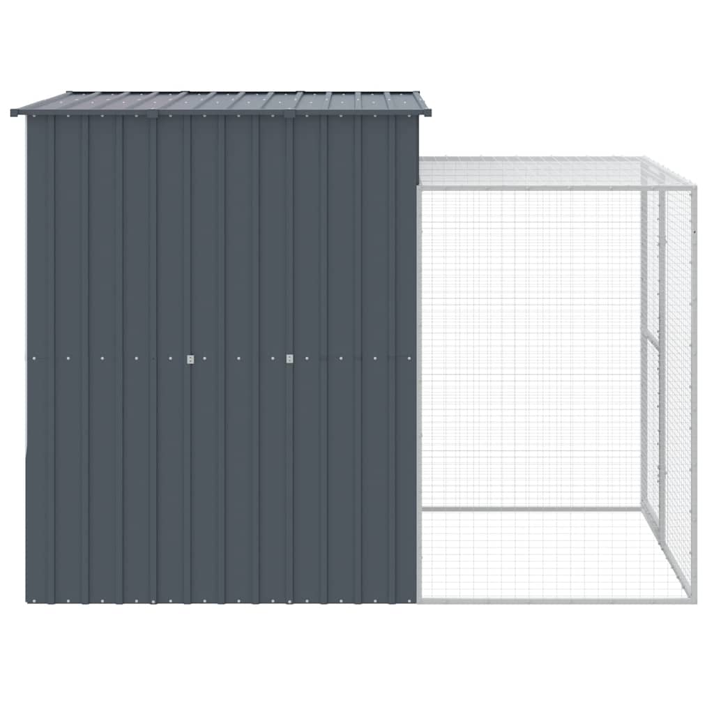 Κλουβί για Κότες με Αυλή Ανθρακί 165x251x181 εκ Γαλβαν. Χάλυβας