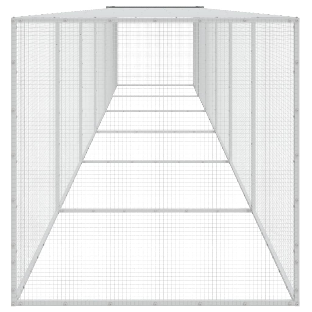 Κοτέτσι - Κλουβί με Στέγη Αν. Γκρι 603x98x90 εκ. Γαλβαν. Ατσάλι
