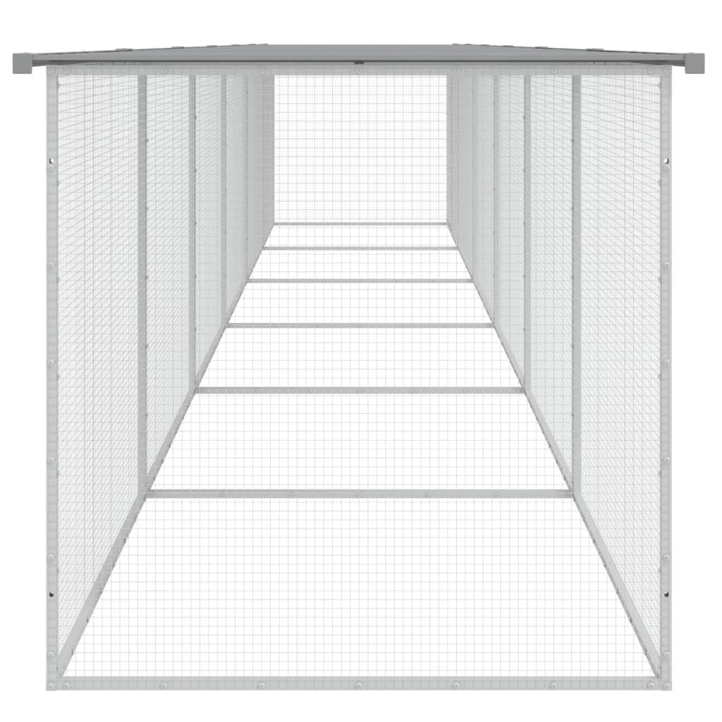 Κοτέτσι - Κλουβί με Στέγη Αν. Γκρι 603x98x90 εκ. Γαλβαν. Ατσάλι
