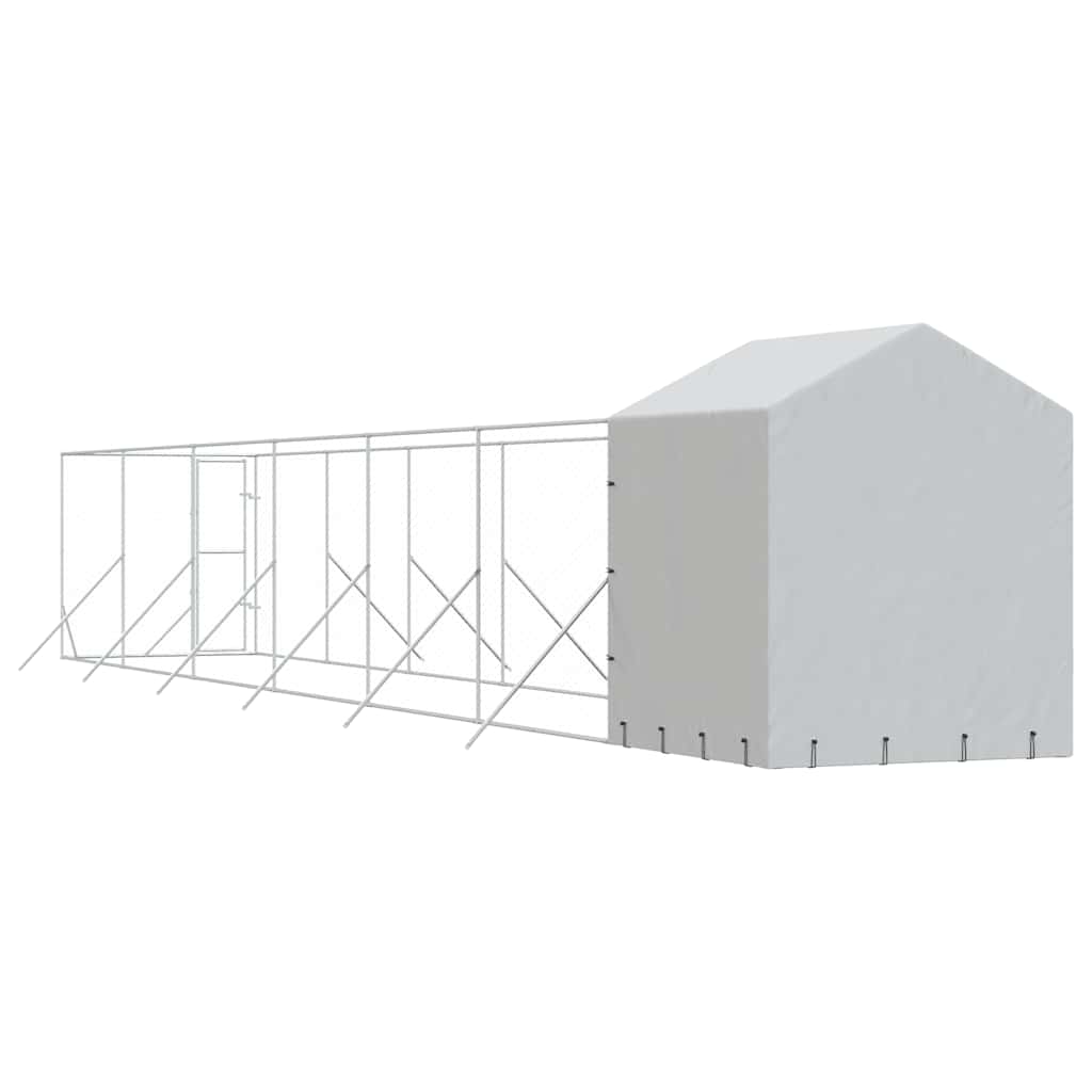 Κλουβί Σκύλου Εξ. Χώρου με Οροφή Ασημί 2x14x2,5 μ. Γαλβ. Ατσάλι