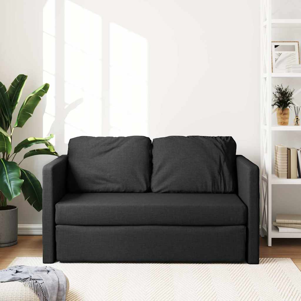 Καναπές-Κρεβάτι Δαπέδου 2 σε 1 Μαύρος 112x174x55 εκ. Ύφασμα