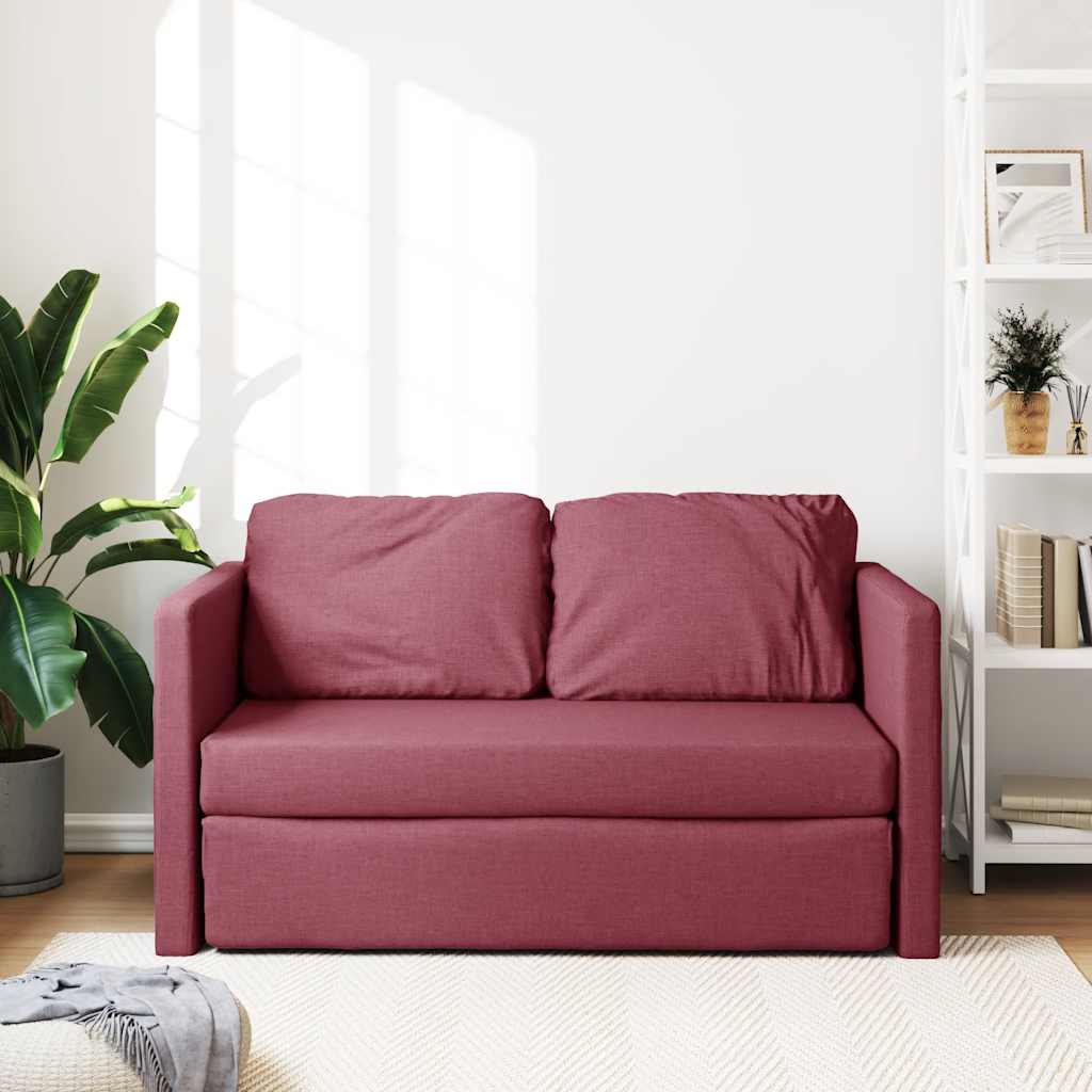 Καναπές-Κρεβάτι Δαπέδου 2 σε 1 Μπορντό 112x174x55 εκ. Ύφασμα