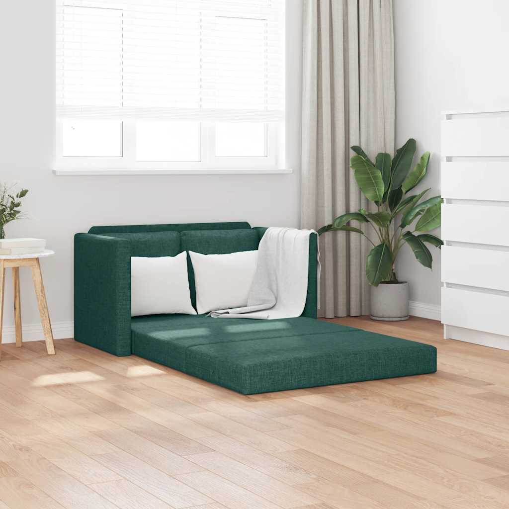 Καναπές-Κρεβάτι Δαπέδου 2 σε 1 Πράσινος 112x174x55 εκ. Ύφασμα