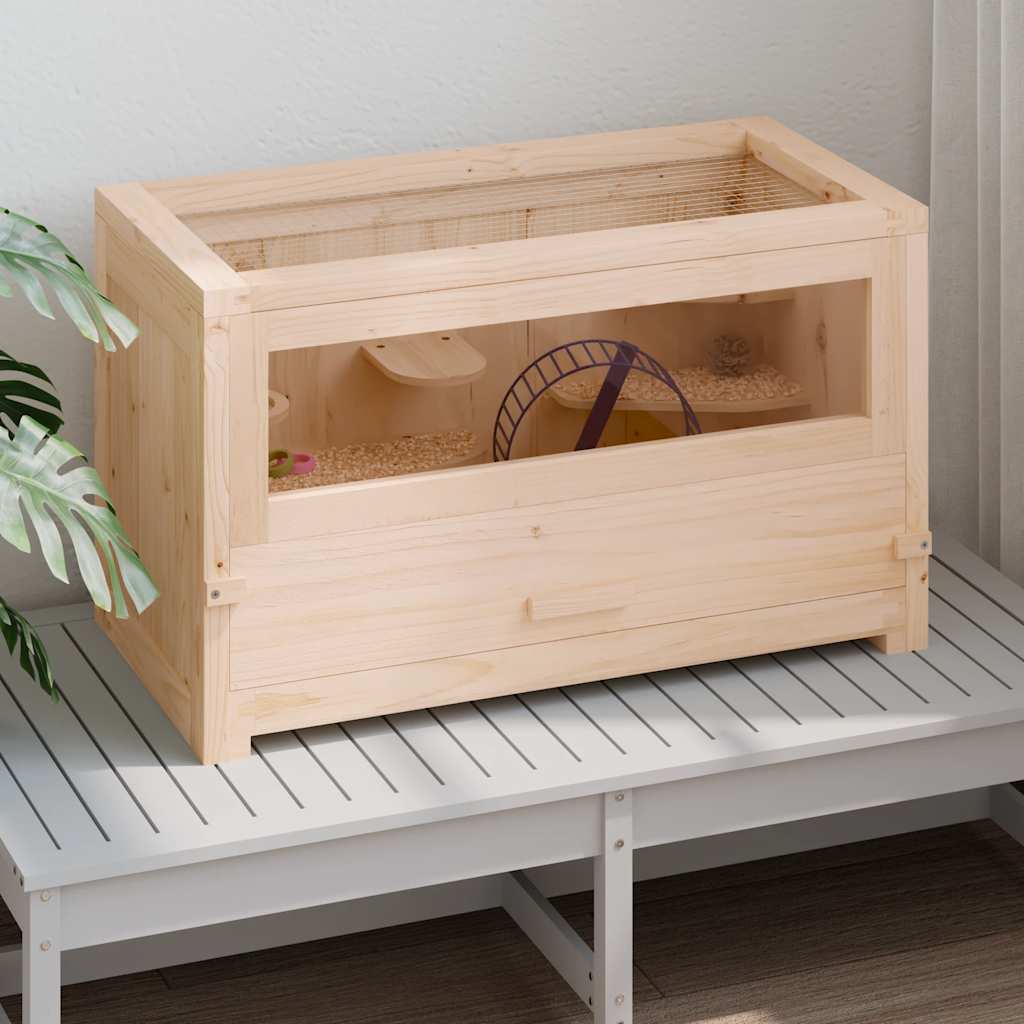 Κλουβί Χάμστερ 60 x 30 x 35 εκ. από Μασίφ Ξύλο Ελάτης