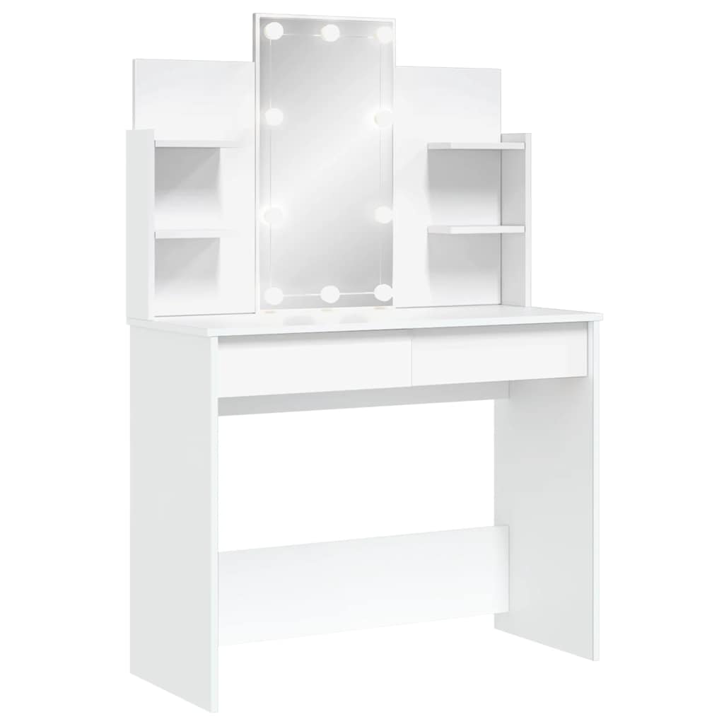 Μπουντουάρ με LED Φώτα Λευκό 96x40x142 εκ.