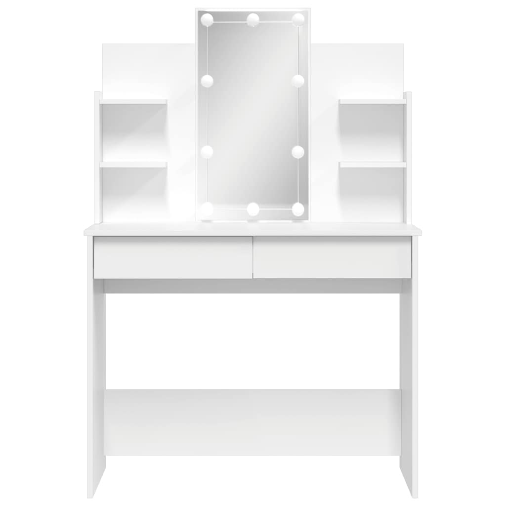 Μπουντουάρ με LED Φώτα Λευκό 96x40x142 εκ.