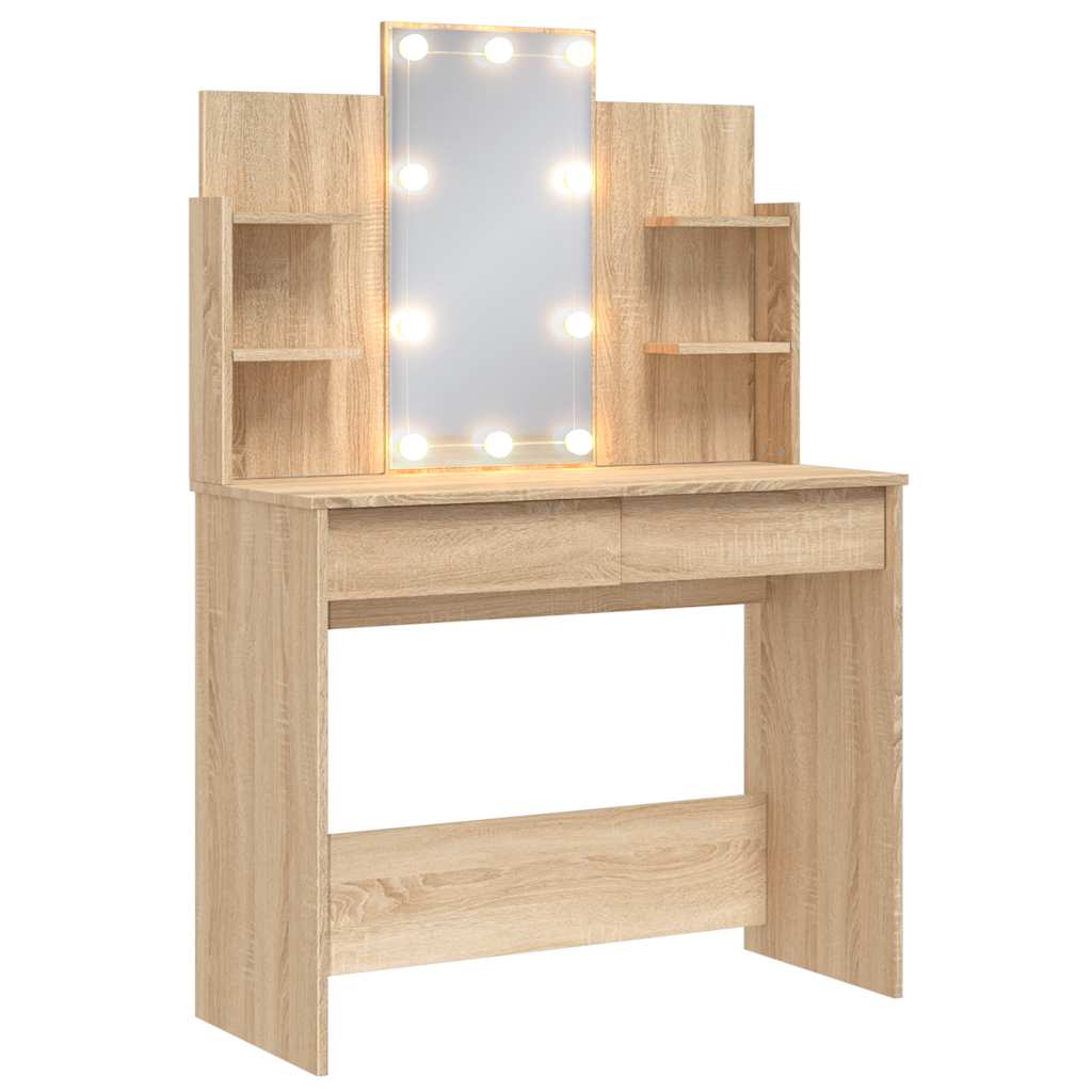 Μπουντουάρ με LED Φώτα Sonoma Δρυς 96 x 40 x 142 εκ.