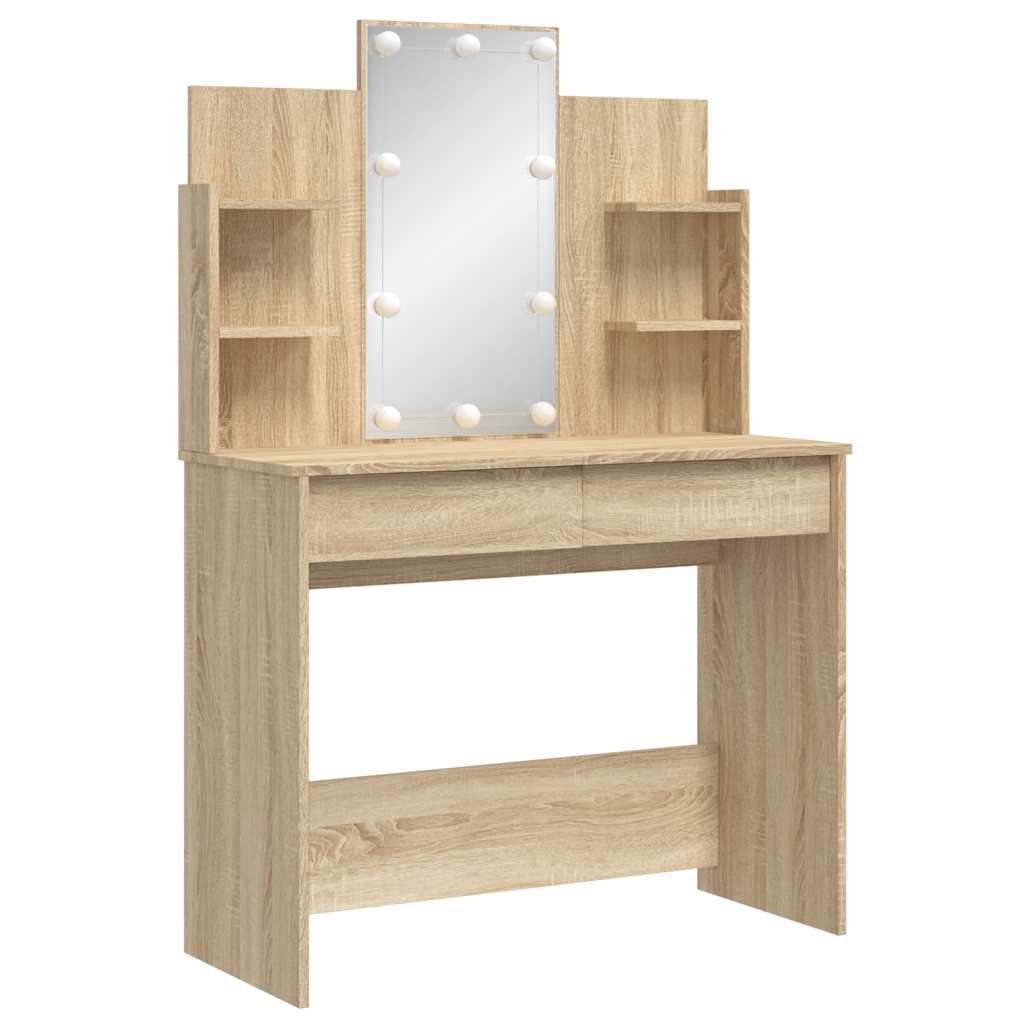 Μπουντουάρ με LED Φώτα Sonoma Δρυς 96 x 40 x 142 εκ.