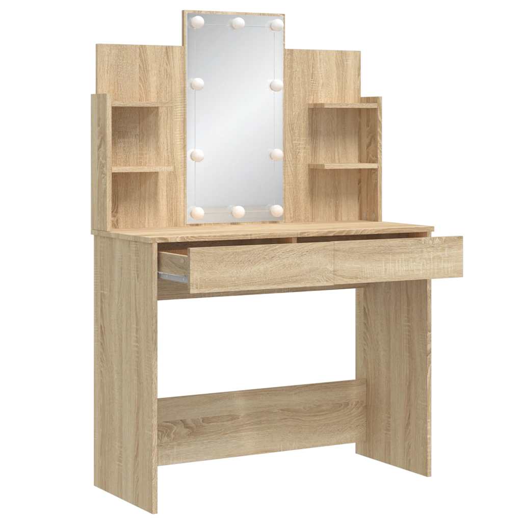 Μπουντουάρ με LED Φώτα Sonoma Δρυς 96 x 40 x 142 εκ.