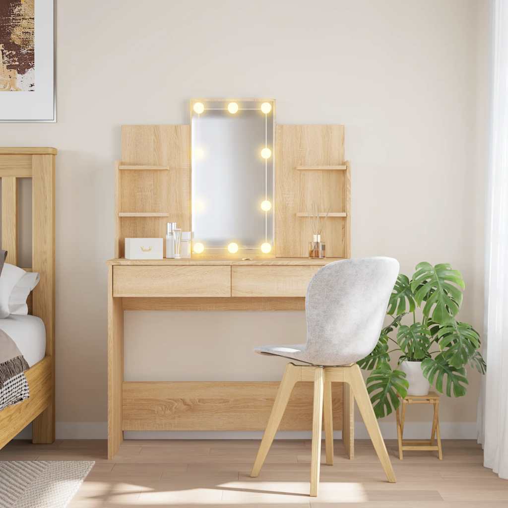 Μπουντουάρ με LED Φώτα Sonoma Δρυς 96 x 40 x 142 εκ.