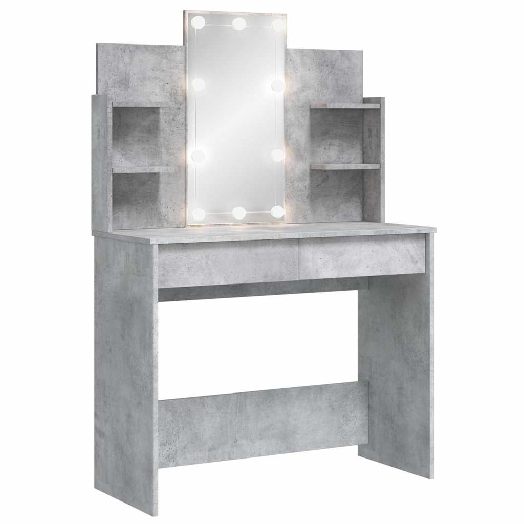 Μπουντουάρ με LED Φώτα Γκρι Σκυροδέματος 96x40x142 εκ.