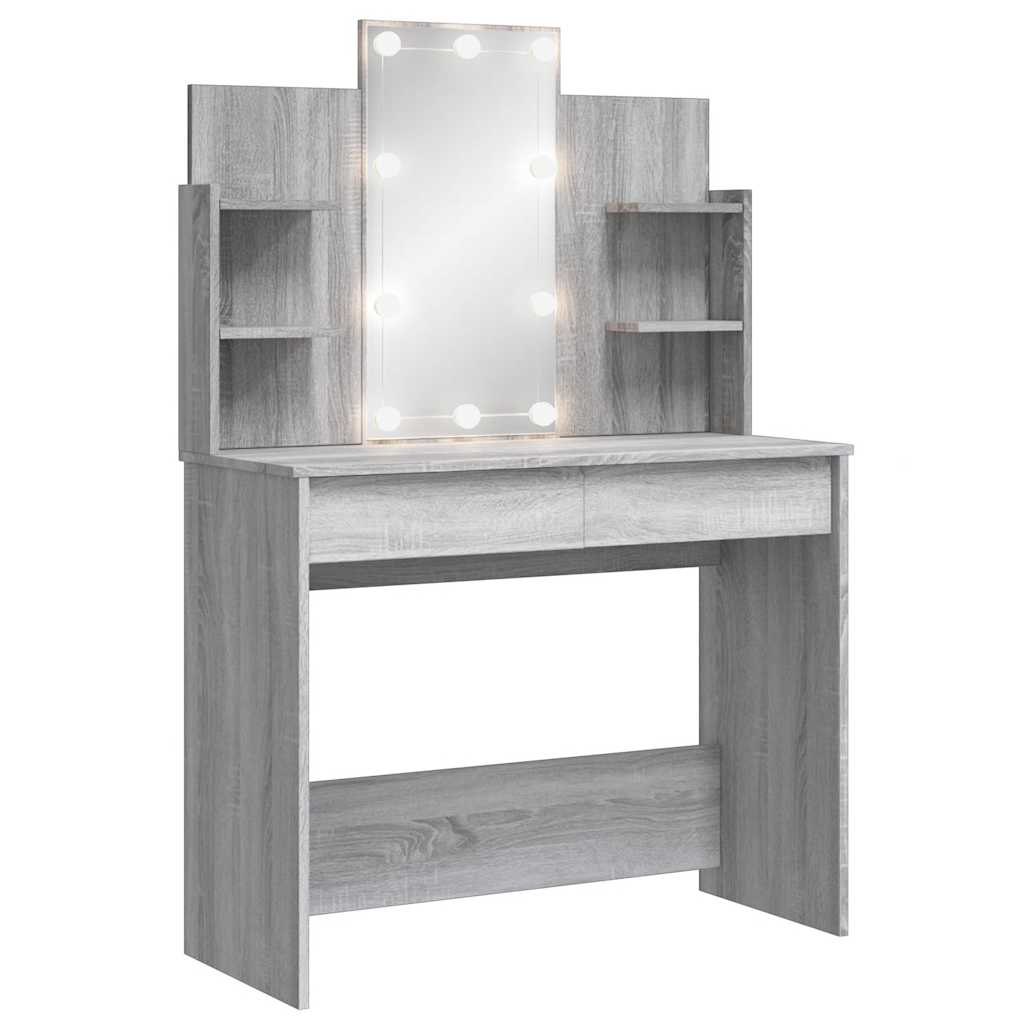 Μπουντουάρ με LED Φώτα Γκρι Sonoma 96x40x142 εκ.
