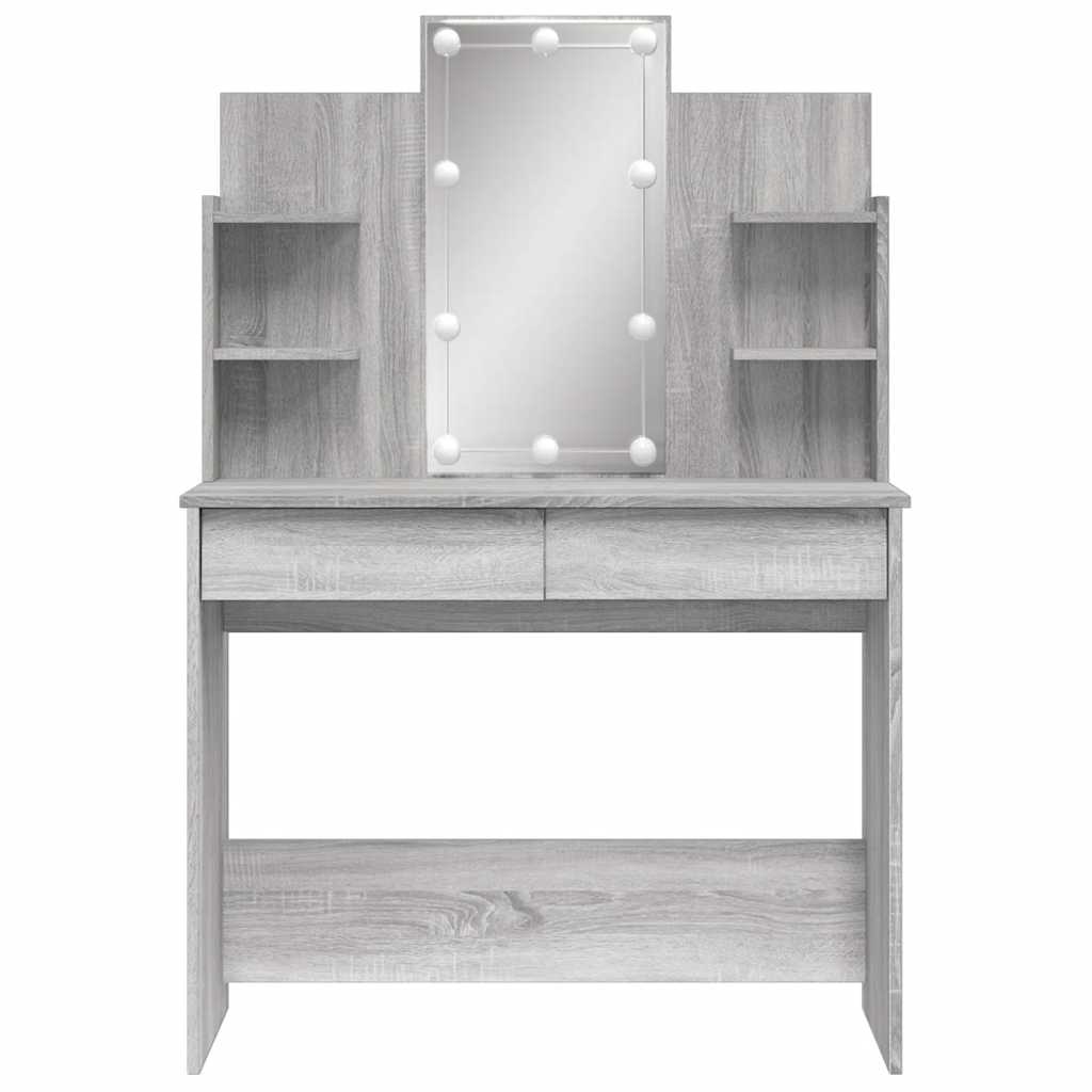 Μπουντουάρ με LED Φώτα Γκρι Sonoma 96x40x142 εκ.