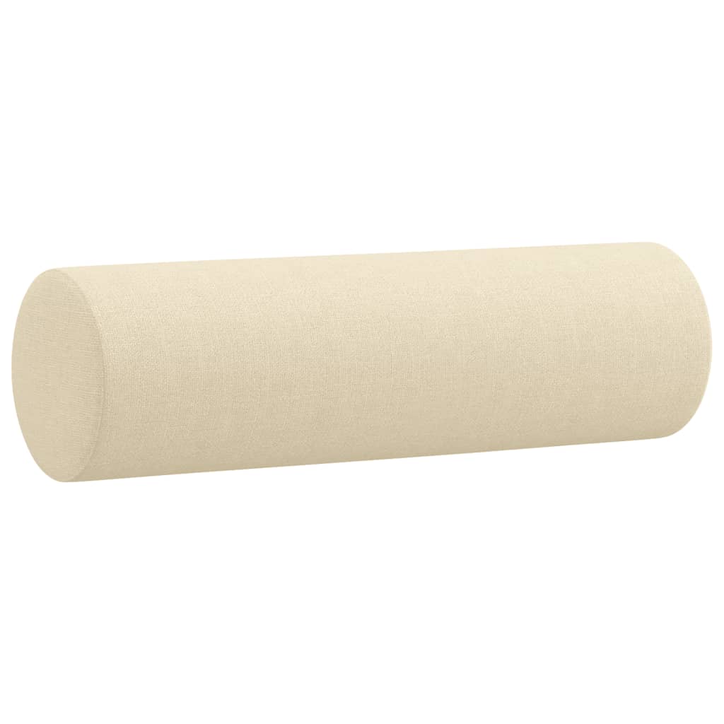 Καναπές Διθέσιος Κρεμ 120 εκ. Υφασμάτινος Διακ. Μαξιλάρια
