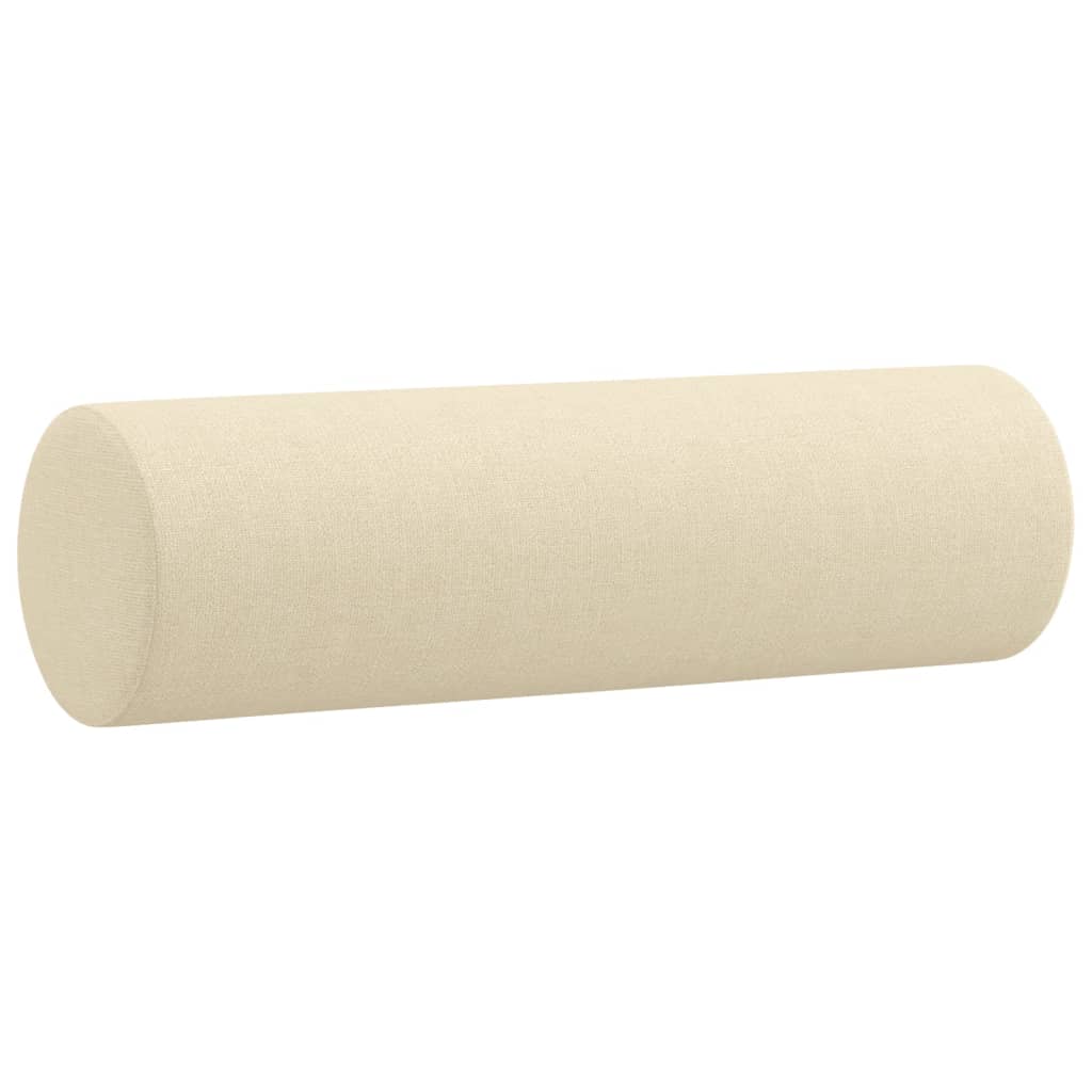 Καναπές Τριθέσιος Κρεμ 180 εκ. Υφασμάτινος με Μαξιλάρια