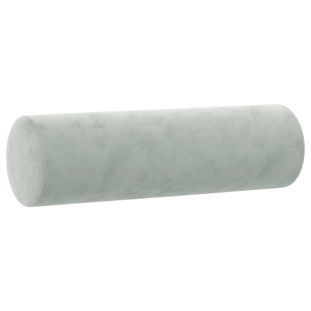 Καναπές Τριθέσιος Ανοιχτό γκρι 180 εκ. Βελούδινος με Μαξιλάρια
