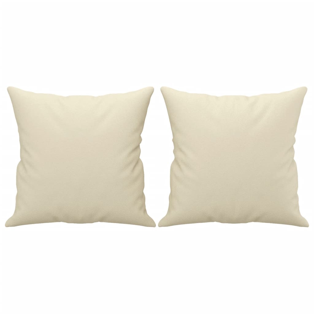 Καναπές Διθέσιος Κρεμ 140εκ. Συνθετικό Δέρμα με Μαξιλάρια