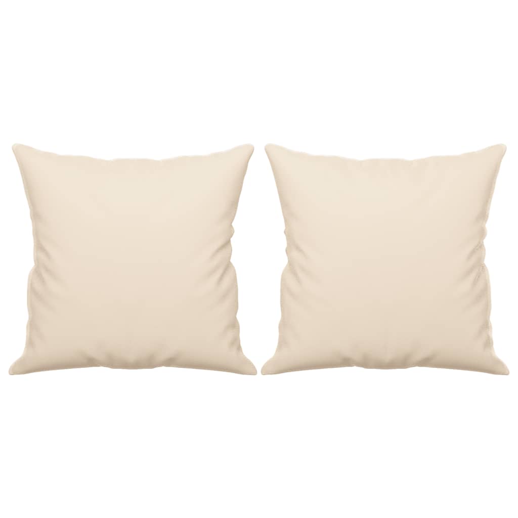Καναπές Διθέσιος Beige 120 εκ. Ύφασμα Μικροϊνών με Μαξιλάρια