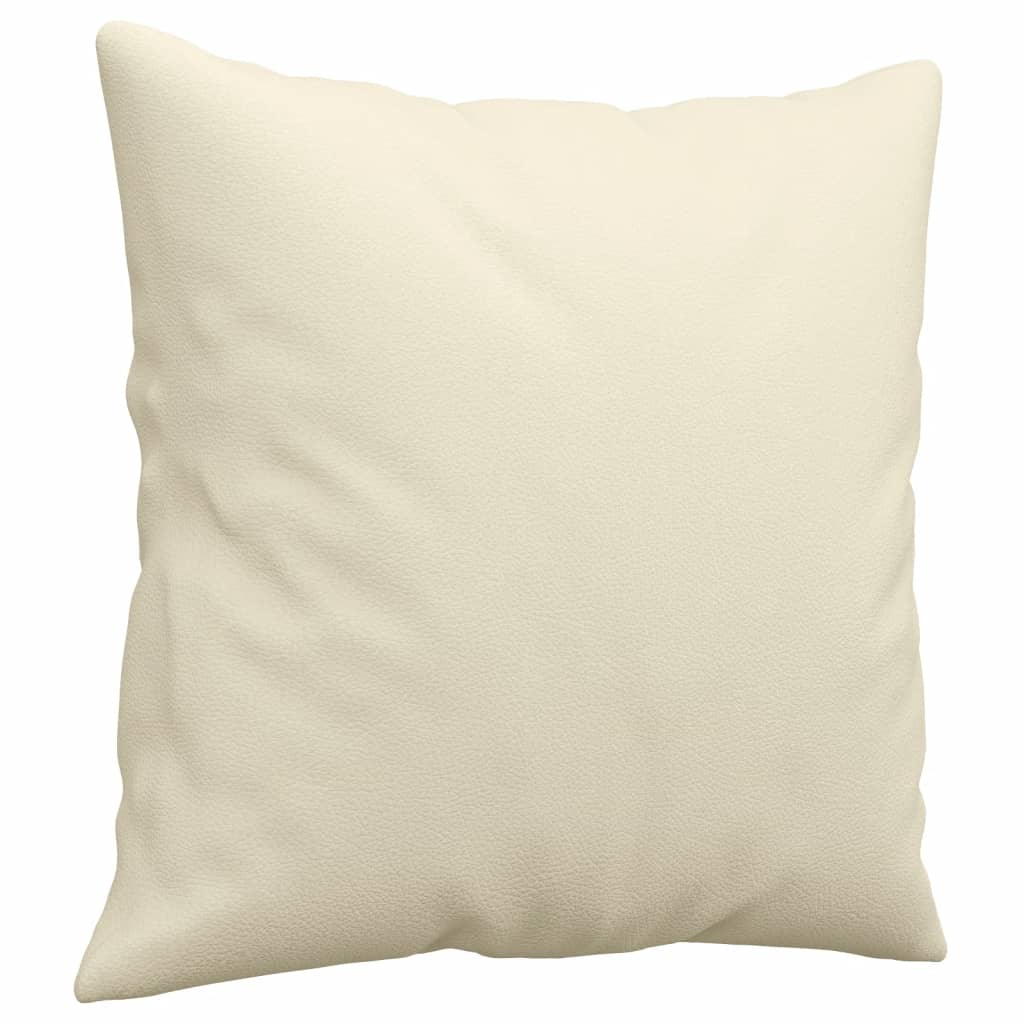Πολυθρόνες Σετ 3 Τεμαχίων Κρεμ Συνθετικό Δέρμα με Μαξιλάρια