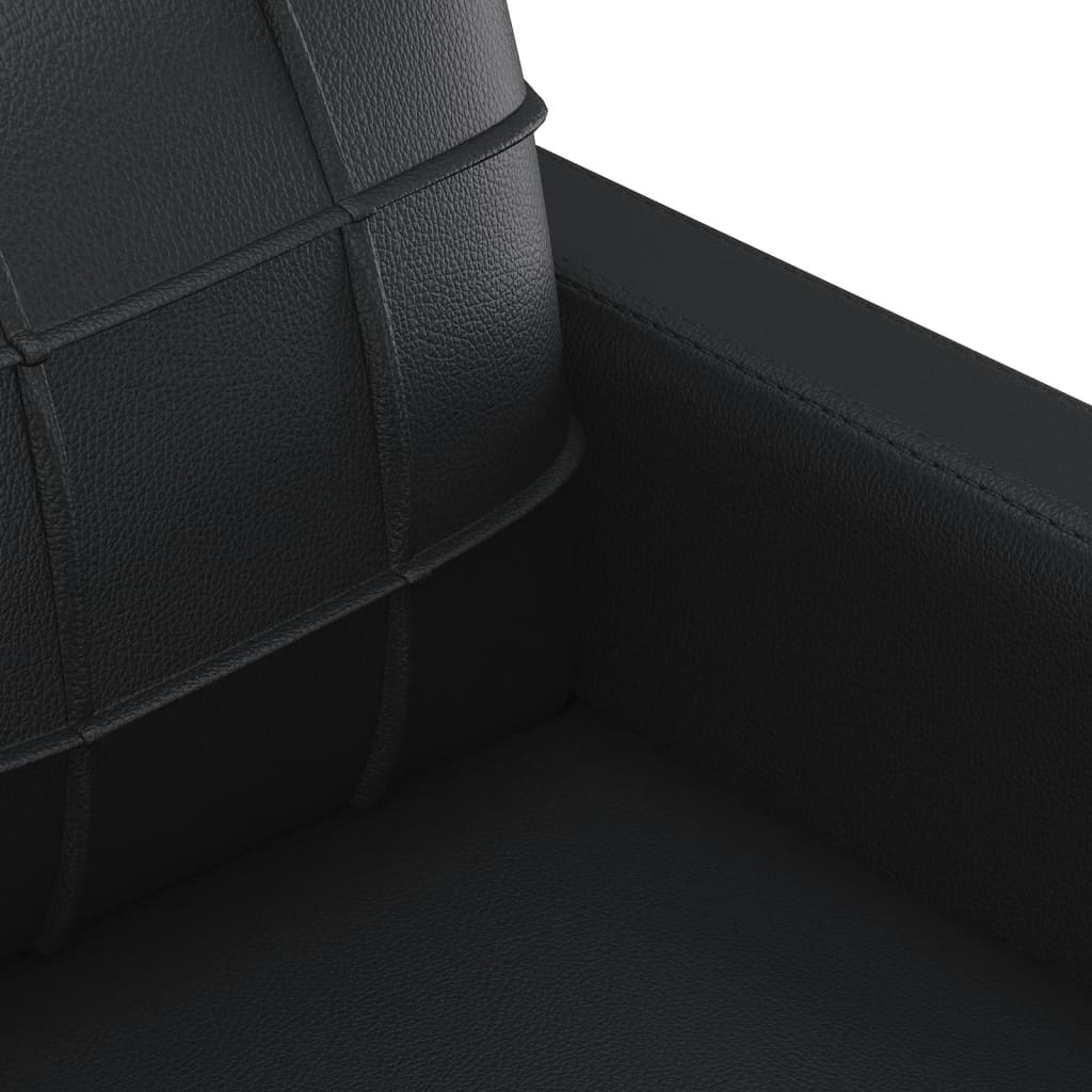 Σαλόνι Σετ 4 Τεμαχίων Μαύρο από Συνθετικό Δέρμα με Μαξιλάρια