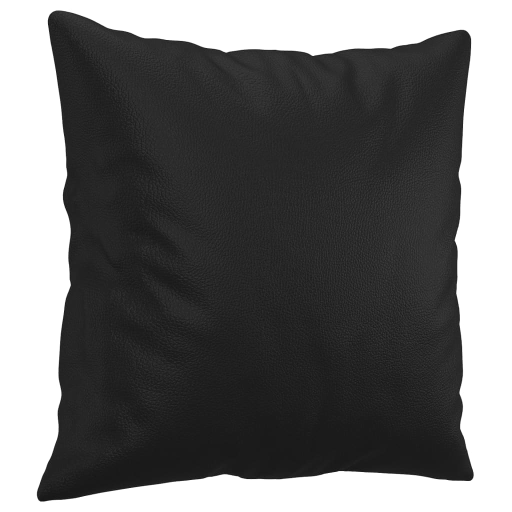 Πολυθρόνες Σετ 3 Τεμαχίων Μαύρο Συνθετικό Δέρμα με Μαξιλάρια