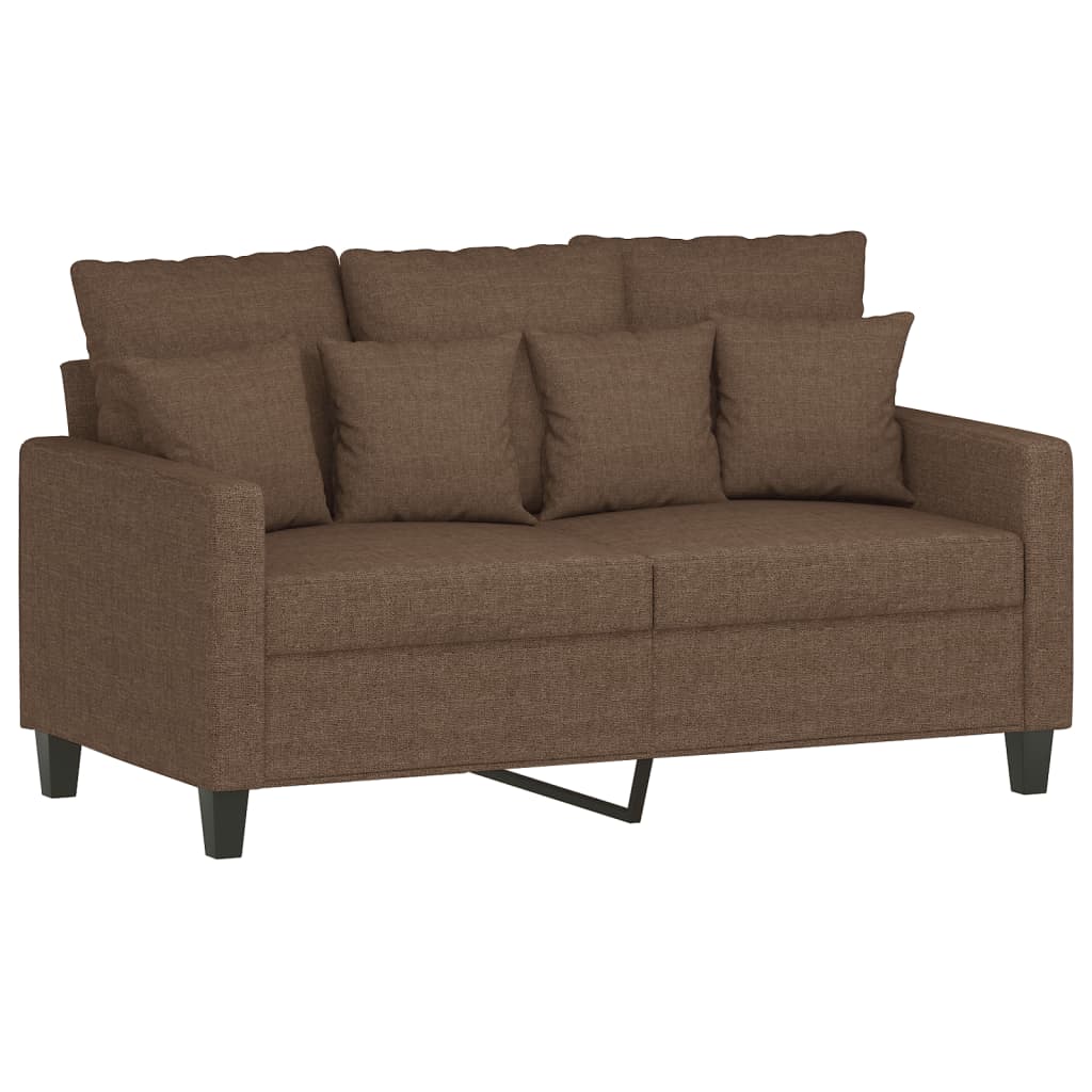 Πολυθρόνες Σετ 3 Τεμαχίων Καφέ από Ύφασμα με Μαξιλάρια