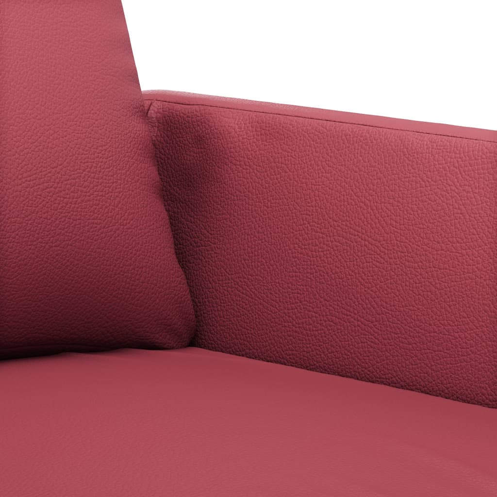 Σαλόνι Σετ 4 Τεμαχίων Μπορντό Συνθετικό Δέρμα με Μαξιλάρια
