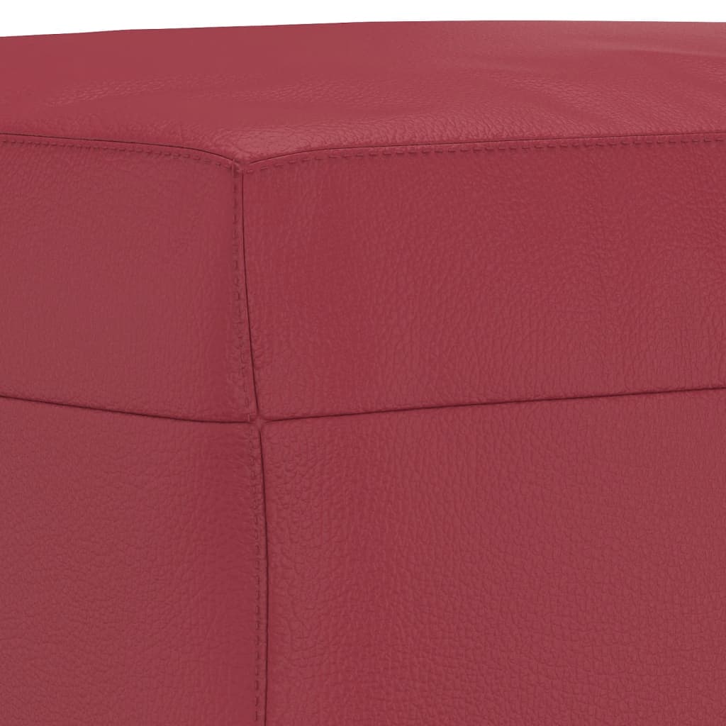 Σαλόνι Σετ 4 Τεμαχίων Μπορντό Συνθετικό Δέρμα με Μαξιλάρια