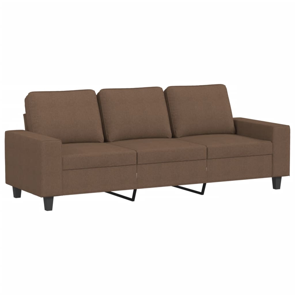 Σετ Σαλονιού 3 Τεμαχίων Καφέ από Ύφασμα Μικροϊνών