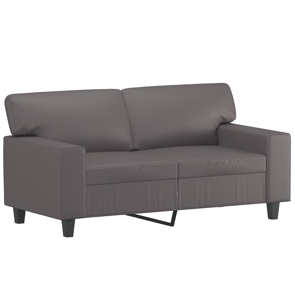 Πολυθρόνες Σετ 3 Τεμαχίων Γκρι Συνθετικό Δέρμα με Μαξιλάρια