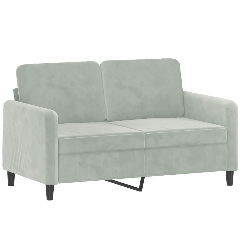 Σετ Σαλονιού 3 Τεμαχίων Ανοιχτό Γκρι Βελούδινο με Μαξιλάρια