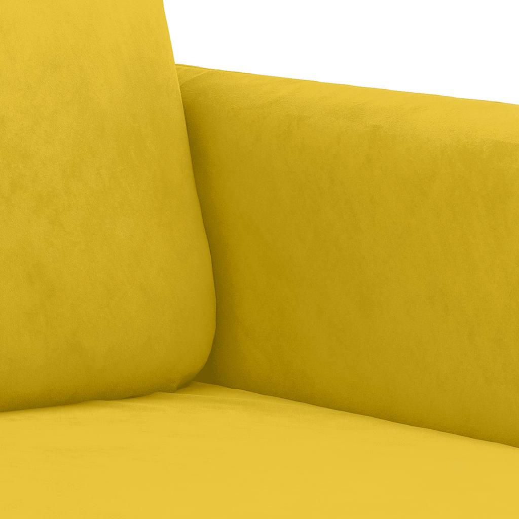 Σετ Σαλονιού 3 Τεμαχίων Κίτρινο από Βελούδο